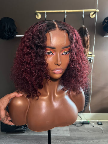 Curly 2x6 Burgundy Bob (RTS)
