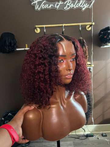 Curly 2x6 Burgundy Bob (RTS)